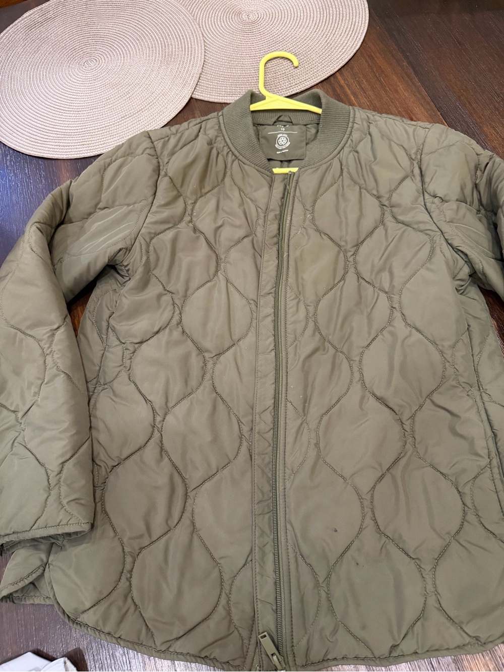 Marks & Spencer Quilted Olive Green Bomber Jacket